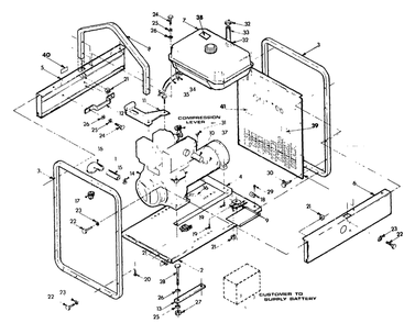 Replacement Parts - Cradle Assembly Diagram and Parts List for 8928-1-4W115A  Briggs and Stratton Generator